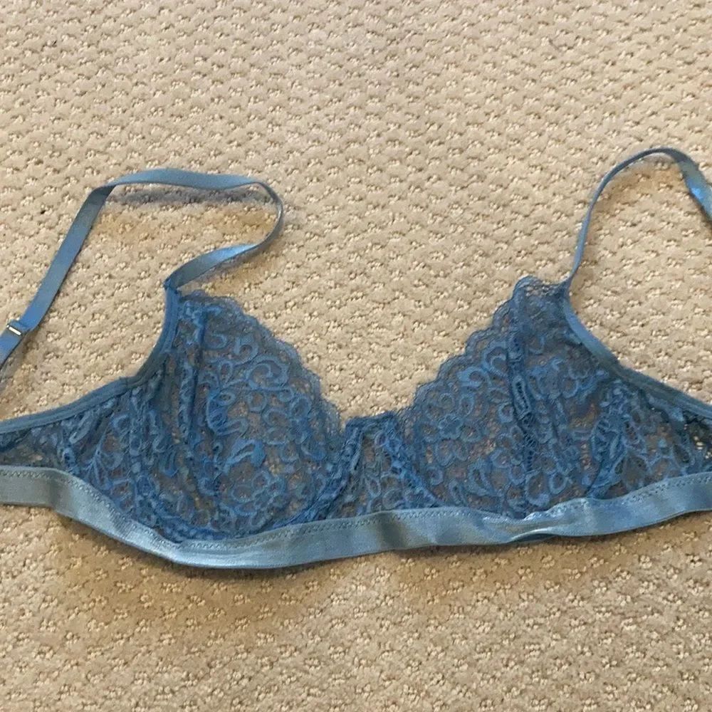 Blue lace bra